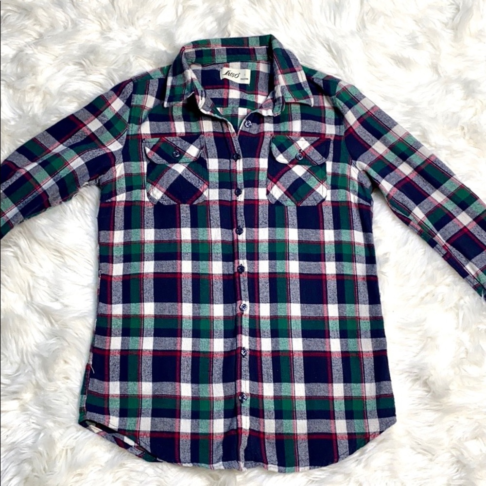 Inso Plaid Flannel Button Down Shirt